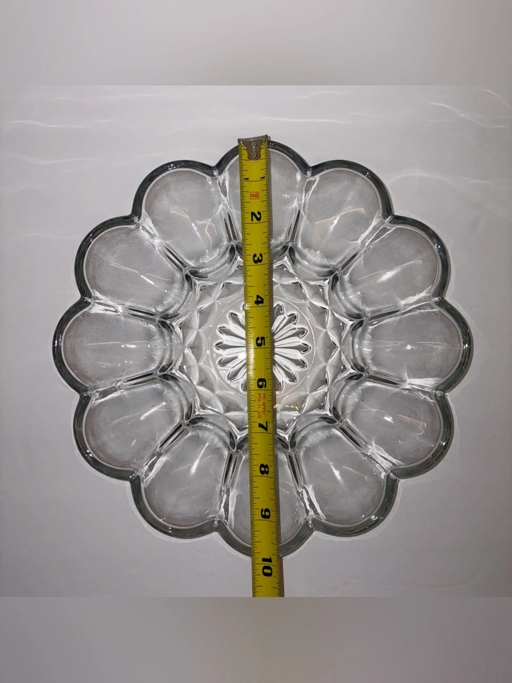 Clear Glass Flower-Shaped Serving Platter Home Dining